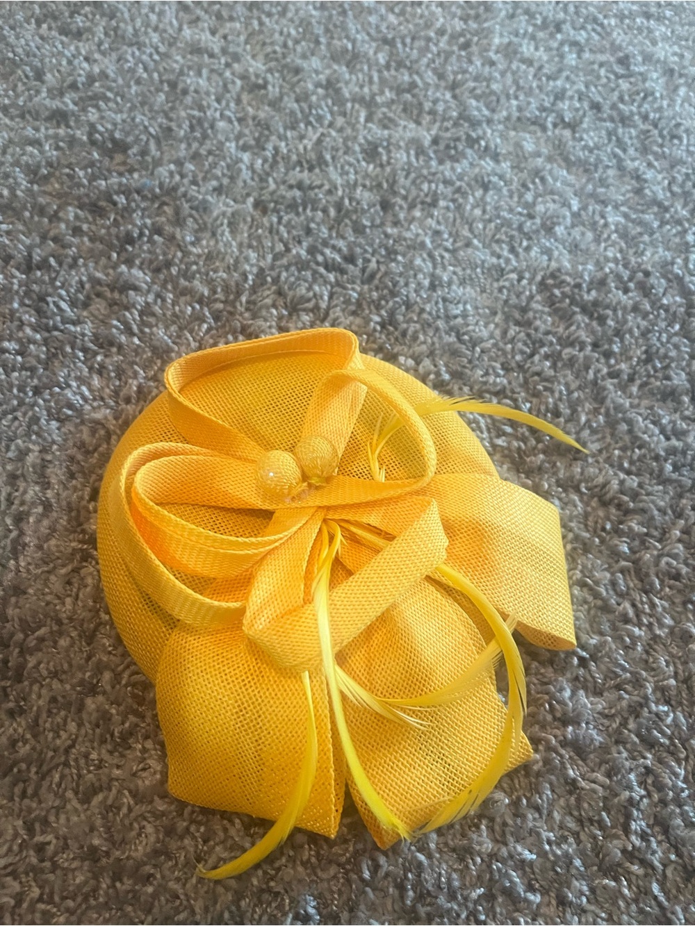 Vibrant Yellow Floral Fascinator Hat for Women Derby Tea Party - Picture 6 of 6